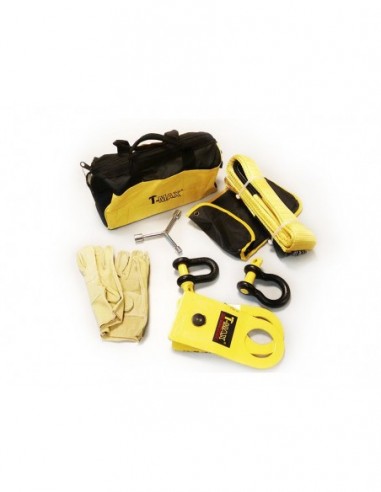 Kit de rescate T-MAX V1: eslinga pro 3m  polea de reenvío 18000LB  2 mosquetones  guantes y llave múltiple
