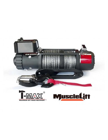 cabrestante T Max Muscle-Lift MW12500 12V de 5665kg cable de plasma